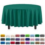 12-Pack Premium Plastic 84-Inch Round Tablecloth - Dark Green - Exquisite