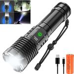 WindFire Torches LED Super Bright,Powerful Rechargeable Torch 30000 Lumens XHP70.2 Tactical LED Flashlight,5 Light Modes,Waterproof Zoomable USB Hand Torch for Walking Camping Emergency(M)