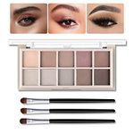 KYDA 10 Colors Dark Gray and Black Eyeshadow Palette Makeup, Matte Color Series Eyeshadow, Wterproof Long Lasting High Pigment Eyeshadow Palette with Eyeshadow Brush