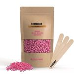 Symbexer Rose Pink Hard Wax Beans Depilatory Stripless Wax & Painless For Women| Used For Upper Lips, Arms, Legs, Full Body,Bikini |Smooth Skin| (50 Gram, Rose Pink), 1 Count