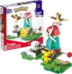 MEGA Pokemon Action Figure Building Toy Set, Countryside Windmill with 240 Pieces, Motion and 3 Poseable Characters, Gift Idea for Kids