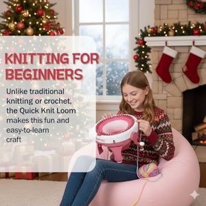 48 Needles Knitting Machine, Smart Weaving Loom Round Knitting Machines with Row Counter for Kids，DIY Knit Loom Machine Kit for Hat, Gloves, Socks