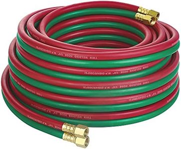 Hromee Oxygen Acetylene Hose 1/4-Inch × 50 Feet with 9/16"-18 B fittings Welding Cutting Torch Twin Hose