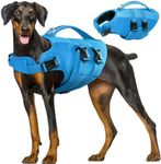 Kuoser Dog Life Jacket, High Flotation Dog Life Vest for Swimming Boating, Large Medium Small Pet Life Presever
