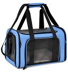 KUTKUT Cat Carriers Small Dog Carrier Pet Carrier Bag for Small Cats Dogs Puppies up to 4Kg, Airline Approved Small Dog Carrier Soft Sided, Collapsible Travel Puppy Carrier (Size: S, Blue)