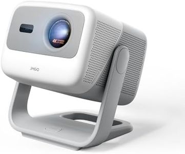 JMGO N1S 4K Smart Portable Projector, Triple Laser, 1100 ISO Lumens, Gimbal Instant Auto Focus, Google TV, Netflix, 110% BT.2020, HDR10, 10W Dolby Audio, Blu-ray 3D, 200" for Home, Outdoor, Gaming