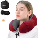 ProQ Neck Pillow For Travel-Travel Pillow For Flights-Memory Foam Neck Pillow-Travel Neck Rest Pillows-Traveling Pillow For Men,Women Travelling Accessories,Lightweight,Portable,Red,Standard