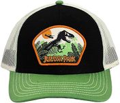 Jurassic Park Washed Canvas Trucker Hat with Embroidery Patch and Underbill Print Snapback hat