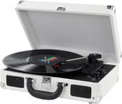 Vinyl Record Player Wireless Turntable Bluetooth 3-Speed Portable Vintage Suitcase with Built-in Speakers, Includes Extra Stylus, RCA Out, AUX in