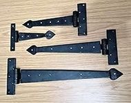 Hand Forged Tee Hinge Strap Hinge Beeswax Arrow End 6" 9" 12" 15" Sold in Pairs (6")