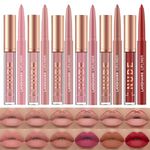 6 Matte Lipstick with 6 Lipliners Durable Lip Gloss Long-Lasting,Waterproof High Pigmented Velvet Lipgloss Kit Beauty Cosmetics Makeup Gift for Girls Lipstick Set(12PCS) (#B)