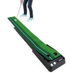 Get Out! Putting Green Golf Mat with Putting Mat, Return, and Golf Balls – Outdoor & Indoor Putting Green Putting Aid