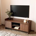 Wakefit TV Unit for Living Room | 1 Year Warranty | TV Cabinet for Living Room, TV Unit, Diwali Gifts, Engineered Wood Cabinet with 2 Door & Open Shelf Storage Upto 42'' (Masha, Brown)