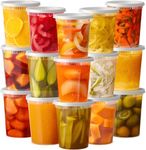 [24 Sets - 32 oz.] Deli Food Storage Containers with Airtight Lids