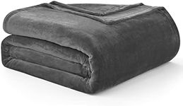 Hansleep Fleece Blanket for Couch Charcoal, Super Soft Flannel Fuzzy Blanket Throw, Plush Cozy Blanket for All Seasons, Charcoal, Throw 50x65 Inches