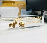 OOCLAS Stock Market Name Plates, Desk Name Plate for Share Market Office, Custom Acrylic Sign Plate, Personalized Desk Nameplates In Size 8 X 2.50 X 1.25 Inches