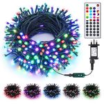 Joomer Halloween Decoration Lights Outdoor, 65ft 200 LED RGB Color Changing Christmas Lights Mains Powered with Remote & Timer, Orange and Purple String Fairy Light for Indoor Home Garden Party