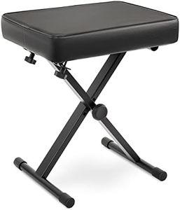PYLE Adjustable Keyboard/Piano Bench, Padded X Style Bench, Foldable Collapsible Musician Stool with Non-Slip Rubber Feet, 3 Height Positions- for Musicians, Players & Performers-Adults, Teens, Kids