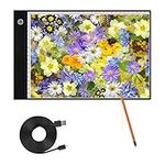 SupLetsico Portable A4 Light Box LED Light Pad Copy Board Adjustable Brightness Drawing Board with USB Cable for DIY Diamond Painting Artists Sketching Tracing Animation X-ray