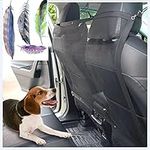 Dog Car Barrier Vehicle Pet Barrier Backseat Mesh Dog Car Divider Net with Adjusting Rope and Hook Suitable for SUV Pickup and Small Car(Gift car stickers)