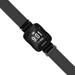 LeiOu Steel Mesh Strap Compatible with Garmin Forerunner 35 Band (Black Large)