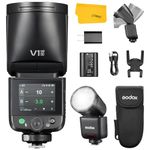 GODOX V1 mid N V1mid N Flash Compatible with Nikon, TTL Round Head Flash Speedlight 2.4G Wireless HSS 1/8000s Strobe with 2200mAh Battery, 650 Full Power Flashes, Support Type-C