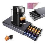 Myiosus Coffee Pod Storage Drawer for 45 Nespresso Capsules, Coffee Pod Holder Nespresso Pod Drawer Dispenser with Non-Slip Feet | Coffee Machine Stand | Ideal for Kitchen Office