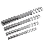 uxcell 3/8" 5/8" 1/2" 3/4" Chucking Reamer H7 Accuracy High Speed Steel Lathe Machine Reamer 6 Straight Flutes Round Shank Milling Cutter Tool 4pcs