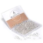 BEADNOVA 8mm Iron Open Jump Ring Silver Plated Jewelry Making Jump Ring (900Pcs)