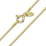 Amberta 18K Gold Plated on 925 Sterling Silver 1.0 mm Venice Box Chain Necklace Length 24" inch / 60 cm (24)