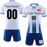 OPUTWDF Custom Soccer Jersey Kids Adult Personalized Soccer Uniforms for Men Women with Any Logo Name Number