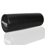 Strauss High Density Foam Roller | Deep Tissue Massage Roller for Knee Exercise, Muscles Recovery & Physiotherapy | Home Gym Fitness Equipment for Full Body Relaxation and Flexibility | 45cm,(Black)