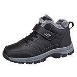 Berimaterry Warm Lined Winter Boots Men Women Waterproof Winter Shoes Non-Slip Trekking Hiking Shoes Snow Boots, black, 10 UK