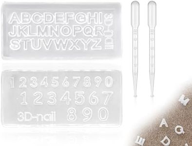 KAPSING Moldes de Silicona para Fundición, Mini Números 0-9 y Letras A-Z, Moldes de Resina epoxi, Letras de Cera para Velas, para Bricolaje, Nail Art, Accesorios para uñas, decoración de Pasteles