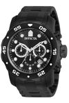 INVICTA Men's 0076 Pro Diver Collection Chronograph Black Ion-Plated Stainless Steel Watch