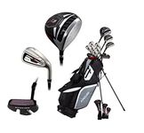 14 Piece Men's ALL GRAPHITE SENIOR Complete Golf Clubs Package Set Titanium Driver, Fairway, Hybrid, S.S. 5-PW Irons, Putter, Stand Bag - A FLEX SHAFTS