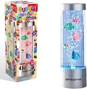 Global Gizmos Magical Bubble Lamps / 2 Styles/Ideal for Desks/Relaxing Bubbles / 7 Changing Light Colours/Atmospheric Mood Light/Tropical Fish Decoration