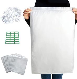 5 Gallon Bundle(10 pcs) Mylar Bags For Food Storage-24 Mil Mylar Bag With 20 Pcs Single Vacuum Sealed 2500cc Oxygen Absorbers & Labels- Ziplock Resealable & 4 Layer Keep Long Term Storage