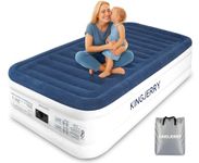 KINGJERRY Twin XL Air Mattress with Built-in Pump, 18" Raised Comfort, Upgraded 80" Length, Dual-Layer Leakproof, Support 500 lbs, 2 Min Inflation, Inflatable Blow-up Bed for Home Camping Guests