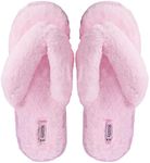 Millffy girls fluffy flip flop slippers indoor outdoor for summer ladies bedroom slippers (Women US 7-8, Pink)