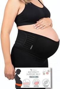 Nu Momz Maternity Belly Bands for Pregnant Women Fits XS to XXL Sizes | Machine Washable Pregnancy Belly Band | Adjustable & Breathable Support Band for Hip, Back, & Pelvic Pain Relief - Black