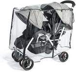 IvyWind Stroller Rain Cover for Double Tandem Stroller, Universal Size Weather Shield for Stroller, Breathable Double Stroller Cover for All-Weather Protection from Rain Snow Dust