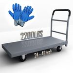 Heavy Duty Flatbed Cart, 2200LB Foldable Platform Truck Industrial Grade Weight Capacity, 48''L*24''W Platform Cart, Steel Hand Push Dolly Cart for Garden, Warehouse＆Yard