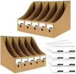 ANSSDO 6 Pack Brown Cardboard Magazine Holder Premium Kraft Magazine File Holder Magazine Organizer, Magazine Storage Box, Large Volume Magazine File Organizer as Book Bins or Folder Holder for Desk