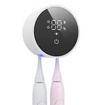 LifeBasis UV Toothbrush Sanitizer, 60°C Drying Electric Toothbrush Holder, Toothbrush Holder Wall Mounted with LED Display 33-Day Long-Lasting Battery for Home and Travel