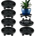 5 Packs Large Plant Caddy with Wheels 13" Rolling Plant Stands Heavy-duty Plastic Plant Roller Base Pot Movers Plant Saucer on Wheels Indoor Outdoor Plant Dolly with Casters Planter Tray Coaster