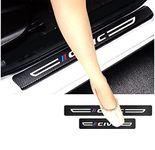 4Pcs for Civic Car Door Sill Protector Reflective 4D Carbon Fiber Sticker Decoration Door Entry Guard Door Sill Scuff Plate Film Stickers for Hon Civic Welcome Pedal Protector Sticker