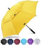 ZOMAKE Extra Large Golf Umbrella 62 Inch - Grand Parapluie de Golf Automatic Open Double Canopy Vented Oversize Men's Golf Umbrellas for Rain Windproof Stick Umbrellas(Yellow)