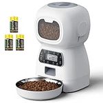 Automatic Cat Feeder, 3.5L Timed Auto Dog Feeders for Small Pets, Automated Dry Food Dispenser, Smart Feed with Timer & Portion Control for 4 Meals Daily