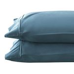 Brielle Home Tencel Lyocell Sateen Pillowcase Set, Teal, Standard